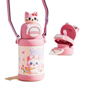 High Quality Child Kid Student Children Food-Grade 316 Stainless Steel Portable Insulated Water <b>Bottle</b> Flask With Rope Strap - Product Image 2