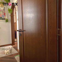 Serrure de porte minimaliste moderne, poignée en bois grainé d'origine, chambre à coucher intérieure, serrure de porte silencieuse pour pièce