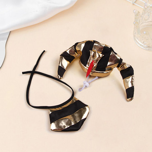 गोल्ड फिरौन एजिप्टियन डिजाइन हेलोलीन शीतकालीन पर्यावरण के अनुकूल पॉलिएस्टर कुत्ते पार्टी टोपी ठोस पैटर्न प्रिंट एक्सेसरी - Product Image 5