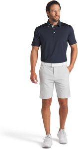 Polos de golf de rendimiento para hombre, camisas estampadas de manga corta que absorben la humedad de secado rápido, tela a rayas decorada con botones, LICRA de seda - Product Image 5