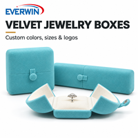 Boîte à bijoux en velours doux antichoc de qualité supérieure pour l'emballage de bagues en diamant, de pierres précieuses et de boucles d'oreilles