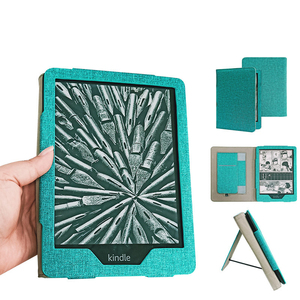 Étui en cuir PU pour liseuse électronique <span class=keywords><strong>de</strong></span> 7 pouces avec fonction <span class=keywords><strong>de</strong></span> veille/réveil, emplacement pour carte, sangle <span class=keywords><strong>de</strong></span> poignet, housse <span class=keywords><strong>de</strong></span> style tissu pour Kindle Paperwhite 12e génération - Product Image 1