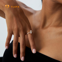 Cincin Pertunangan VLOVE Luxury Jewelry Workshop Model Bypass Bulat 14K 0.80 CTW Berlian Buatan Laboratorium