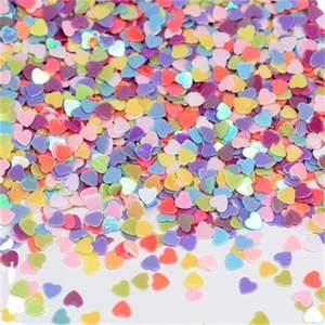 Lentejuelas de Uñas en Forma de Corazón de 3mm, Colores Mezclados Rosa, Morado, Naranja y Melocotón, para Decoración de Uñas DIY, Venta al Por Mayor - Product Image 5