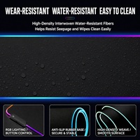 Tapis de souris de jeu RGB LED multifonctionnel en néoprène enroulable, grand format, anti-dérapant, cadeaux de bienvenue