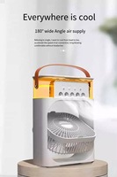 Ventilateur humidificateur à 5 trous, portable, rechargeable par USB, 3 vitesses, silencieux, avec veilleuse, pour bureau, chambre, hôtel