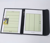 Tableau d'entraînement de rugby pliable en PVC 24x32cm, tableau tactique durable noir avec sangle de poignet, équipement d'entraînement portable pour entraîneur