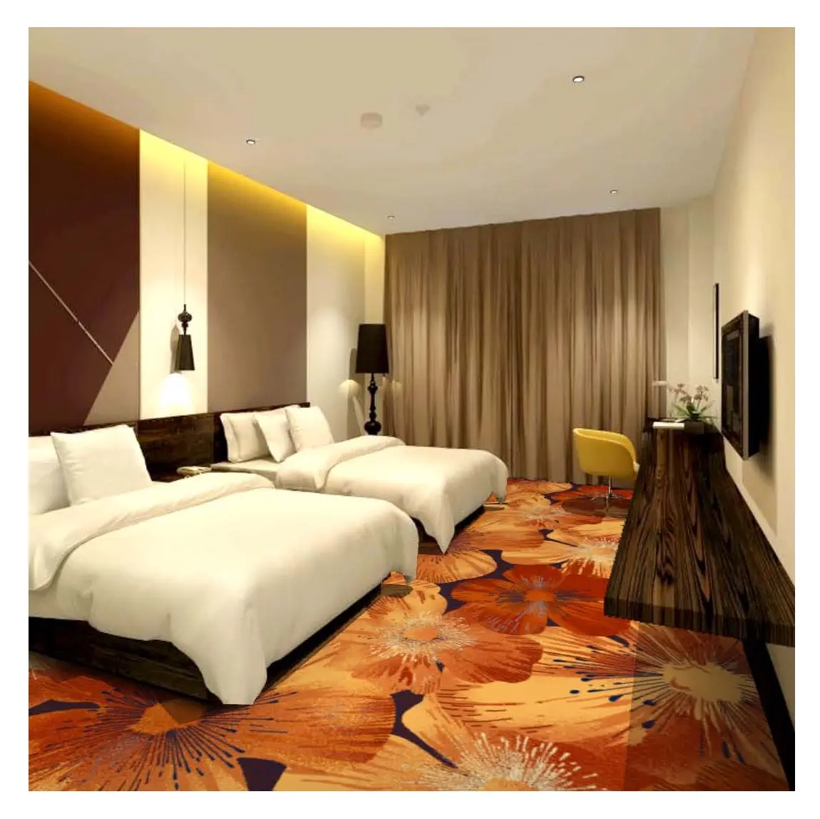 Sıcak satış lüks yüksek kalite el tüfte halı yumuşak kapalı büyük Modern kilim halı otel odası koridor için