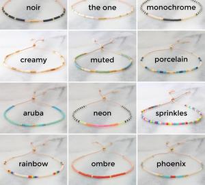 Pulsera de cadena ajustable con cuentas de semillas, brazalete minimalista de amistad con Cuentas pequeñas - Product Image 3