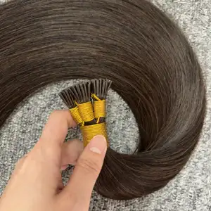 Runyusi atacado extensões de cabelo com ponta i virgem cru 100% remy russo duplo desenhado extensões de cabelo com ponta i extensões de cabelo humano