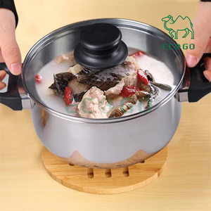 Dessous de plat en bois massif pour la cuisine et la décoration intérieure avec coussin antidérapant pour casseroles et plats chauds Tampons chauds en bambou - Product Image 6