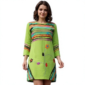 Introducing New <b>Bohemian</b> Modern Simple Washable Cotton Breathable Floral Pattern Eco-Friendly Women's <b>Summer</b> Party <b>Dress</b> - Product Image 1