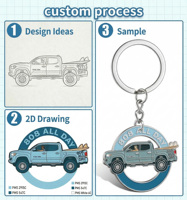 Fabrication sur mesure de porte-clés en métal en forme de mini-voiture de marque automobile, logo personnalisé, vente en gros, alliage de zinc, émail souple ou dur, porte-clés