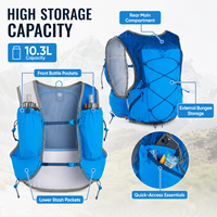 Sac à dos de course léger personnalisé OEM avec 2 bouteilles souples pour la course en trail, la randonnée et le marathon