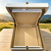 Caja de Pizza Desechable para Comida Rápida, Cuadrada, Resistente a la Grasa, Ecológica, de Cartón Corrugado Reciclado, con Logotipo Personalizado, Modelo SP3631 Sunrise