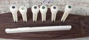Venta al por mayor: Pernos de puente de guitarra de hueso genuino de primera calidad con punto de concha, clavijas de cuerda para guitarra acústica/folk, piezas de repuesto mejoradas. - Product Image 4