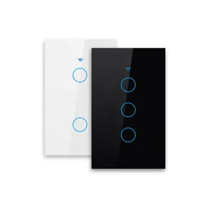 Tuya Switch WiFi + RF433 US/EU, contrôle de la lumière tactile murale monophasée/neutre, application de vie intelligente, voix avec Alexa Google Home