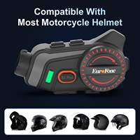 Intercom pour casque de moto S3PLUS-B avec caméra 2K, 6 motards, interphone full duplex 1800M, Bluetooth 5.1, enregistreur DVR