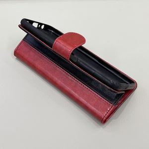 चुंबक लॉक फ्लिप चमड़े के कार्ड धारक वॉलेट रेट्रो सिलाई फोनलेदर मोबाइल फोन मामले - Product Image 4