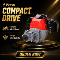 Nouveau moteur à essence 49cc 2 temps refroidi par air avec CDI, embrayage centrifuge et démarrage par lanceur pour mini moto de poche et scooter monocylindre