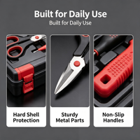 Kit de Herramientas Manuales de Acero 12 en 1, Juego de Reparación Portátil para Automóviles y Hogar con Estuche Rígido