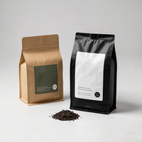 Sachet à café à soufflet latéral imprimé sur mesure, pochette d'emballage en aluminium refermable pour grains de café
