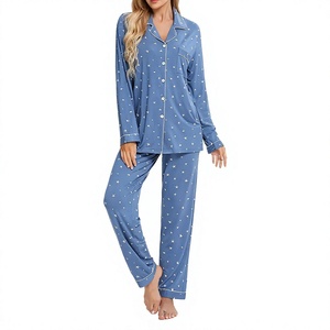 Pyjama en modal de haute qualité pour femmes, vêtements de détente tissés à l'avant, été, printemps, hiver, doux, respirant, manches longues, vêtements de nuit - Product Image 1