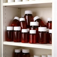 Bouteilles en plastique pharmaceutiques ambrées vides de 30 ml, 50 ml, 60 ml, 80 ml, 100 ml, 120 ml, 150 ml, pour médicaments, pilules, capsules, avec bouchon en plastique