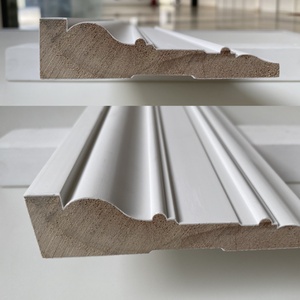 Plinthes décoratives en bois massif, design moderne, blanches, apprêtées, imperméables, pour usage intérieur - Product Image 3
