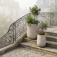 Pots de fleurs, jardinières, pots en ciment pour l'extérieur, écologiques, pour la maison, avec revêtement PE, trou de drainage, légers, durables, modernes, minimalistes