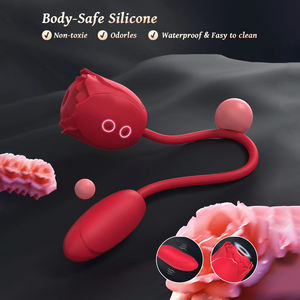 Stimolatore Clitorideo a Rosa, Ovulo Vibrante a Doppia Stimolazione, Potente Vibratore a Succhiamento per Donne, Ricarica USB, Giocattoli Sessuali per Adulti in Silicone - Product Image 5