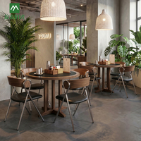 Ensembles de mobilier commercial moderne pour restaurants en gros : Tables à manger en marbre pour salons de thé, chaises métalliques, canapés en bois pour cafés