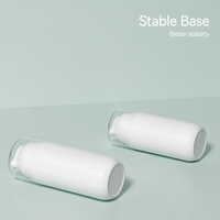Bouteille à pompe à vide sans air en plastique PP 50ML / 100ML, forme ovale blanche, pour lotion, crème pour bébé, crème solaire, rechargeable