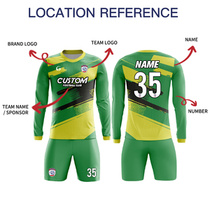 Set Personalizzato di Maglie da Calcio con Sublimazione, Design alla Moda per Uomo, Uniforme Colorata a Maniche Lunghe per <span class=keywords><strong>Portiere</strong></span> CX25029 - Product Image 3