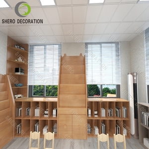 Vetrina Espositiva in Legno Moderna Personalizzata e Scaffali per <span class=keywords><strong>Librerie</strong></span> Commerciali, Arredamento Durevole per Biblioteche - Product Image 5