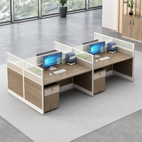 Bureau modulaire simple en forme de F Table en bois Clip Holder Screen Clamp Table Partition Bureau moderne Poste de travail Bureau