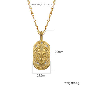 Colar Personalizável com Pingente São Jorge em Aço Inoxidável Banhado a Ouro 18K, Corrente Clássica Masculina e Feminina com Caveira e Mãos em Oração, <span class=keywords><strong>22</strong></span> polegadas - Product Image 6