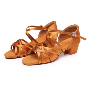 Zapatos de Baile de Satén para Niñas, Zapatos Modernos de Tango para Actuaciones, Zapatos de Salón de Baile de Tacón Bajo para Niñas y Damas - Product Image 5