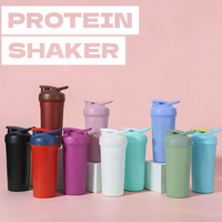 Bouteille shaker à protéines en acier inoxydable 24 oz avec logo personnalisé, double paroi isolée, couvercle écologique, gobelet de sport pour la gym et le fitness