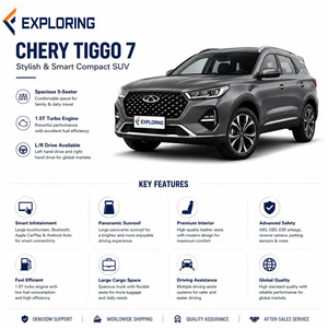 Chery Tiggo 7 d'<span class=keywords><strong>occasion</strong></span>, SUV essence 1.5T Turbo automatique, conduite à gauche, traction avant, 5 places, intérieur cuir foncé, jantes R18, caméra, pour concessionnaires en gros - Product Image 3
