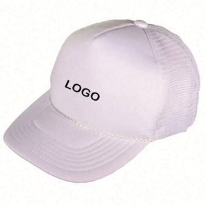 Outdoor Sport Golf Gorros Fashion Custom logo Women Foam Mesh <b>Blank</b> Baseball Net 5 Panel Rope Trucker Snapback <b>Caps</b> Hats - Product Image 5