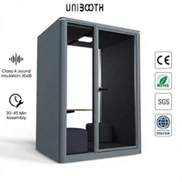 UNIBOOTH Mobile Privacy ASTM-E84 Ignifuge 30dB ISO 23351 Installation Rapide en 30-45 Min Studio Pod pour Bureau Ouvert Bibliothèque Vente en Gros