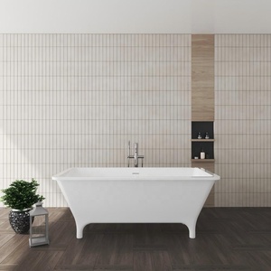 <span class=keywords><strong>Bañera</strong></span> Acrílica Moderna Independiente de 1.6m, Blanca Brillante, Minimalista, Profunda, <span class=keywords><strong>con</strong></span> <span class=keywords><strong>Patas</strong></span> Curvas Elegantes <span class=keywords><strong>para</strong></span> <span class=keywords><strong>Baño</strong></span> - Product Image 1