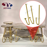 Jieying Table basse à manger pieds lumière cadre de meubles en métal de luxe support de plaque de roche légère raccords de meubles