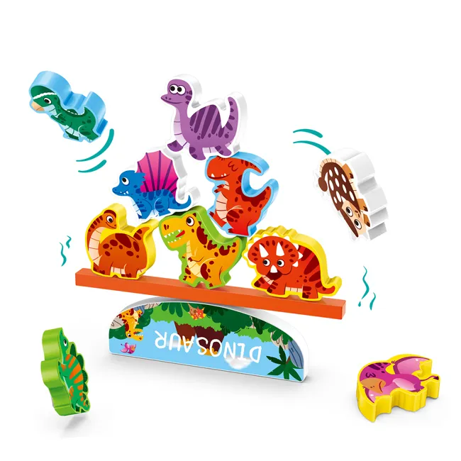Quebra-cabeça infantil interação pai-filho brinquedo para duas pessoas carro de dinossauro equilíbrio empilhamento jogo de batalha versão alta brinquedos para crianças