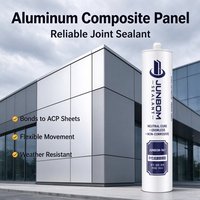 Scellant silicone neutre JUNBOM 961, type oxime, étanche, pour l'installation de panneaux en aluminium sur murs-rideaux en verre.
