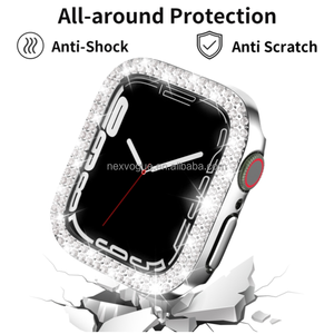 Étui de montre en plastique respirant avec protection d'écran complète en cristal double diamant de luxe pour montre 38/40/44/<span class=keywords><strong>45</strong></span>/46/49 - Product Image 3