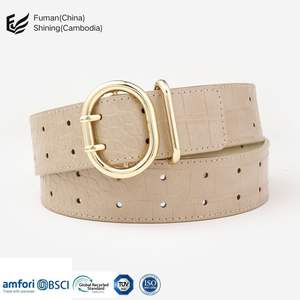 เข็มขัดสไตล์ตะวันตกแบบลำลองของผู้หญิงทำจากพลาสติก PU พร้อมหัวเข็มขัดอัลลอยสวมใส่ได้ทุกวันตรงจากโรงงานกัมพูชาปรับแต่งได้ - Product Image 1