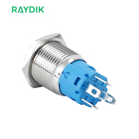 Interrupteur avec bouton-poussoir universel en métal, LED, 10mm, 12mm, 19mm, 22mm, 30mm, 5v, 12V, pas de NC, marche/arrêt