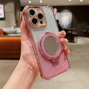 Funda Magnética de Lujo para Teléfono con Anillo, Efecto Espejo Brillante y Degradado para iPhone 17 16 15 14 13 12 Pro - Product Image 5